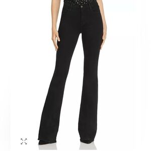 Frame Le High Rise Flare Jeans in Film Noir